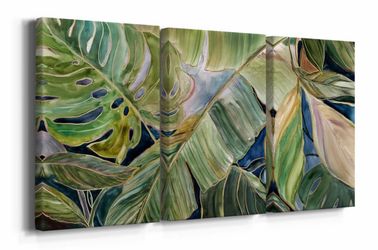 Sun Tipped Tropicals Framed Canvas Photograph Print (Set of 3)