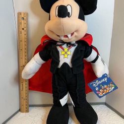 Mickey Mouse Plush Dracula Vampire 14” MWT