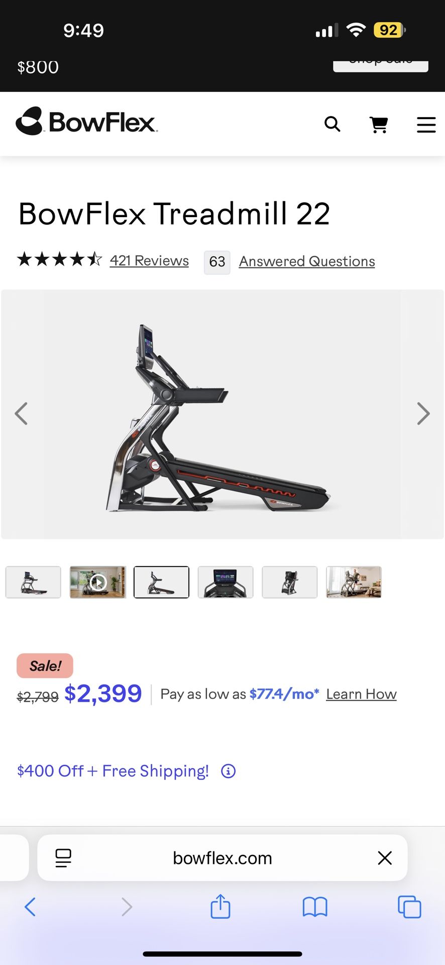 BowFlex Treadmill 22