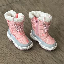 Winter Boots pink, Girl Size 6, (18-24 months ) 