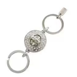 Coach Crystal/ Silver Bling Valet Keychain Fob NWT