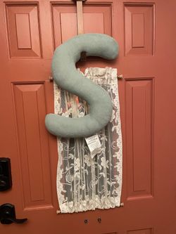 2- Corduroy Muted Teal “S” Pillows