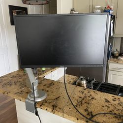 Computer Monitor With Clamp And Adjustable Arm