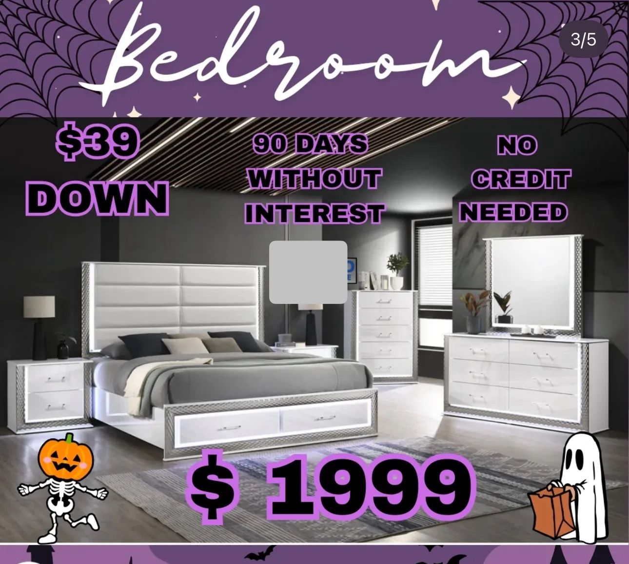 NEW ONLINE LUXURY BEDROOM FURNITURE SET - SPECIAL FINANCING AVAILABLE 