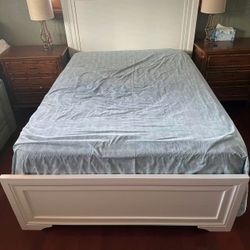 Queen size mattress with bed and box spring
