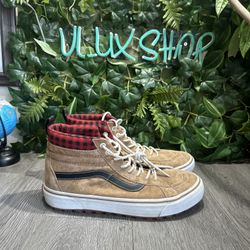 Vans Sk8-Hi MTE-1 Waterproof Hiking Boot Shoe Plaid Brown Mens Size 11