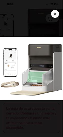 Para tu mascota de $155 a $100 se habré automáticamente con un collar y puedes monitoriar lo que come