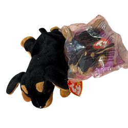 Ty Beanie Baby “Dobie” the Doberman + Matching McDonald’s Happy Meal Toy – Set