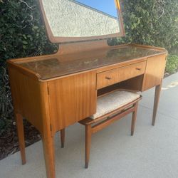 Mid Century Modern Greaves and Thomas Teak Dressing Table with Mirror