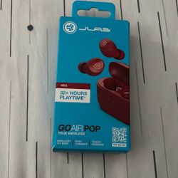 JLab Go Air Pop True Wireless Red Earbuds 