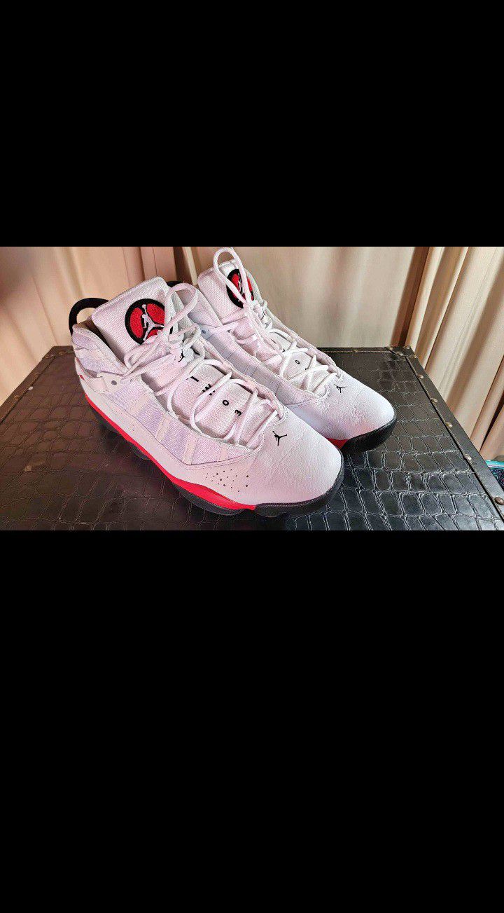 Nike Air Jordan 6 Rings Shoes "Cherry" White Red And Black