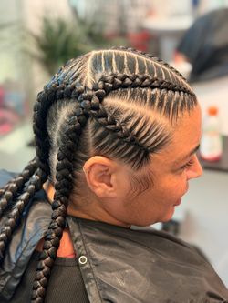 Stitch braids with extensions for women