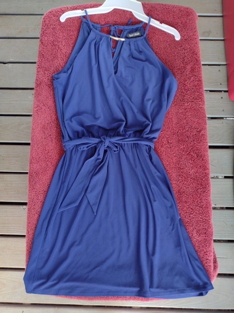 WHBM royal blue halter Dress size Small