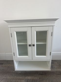 White Wall Cabinet With Three Shelves