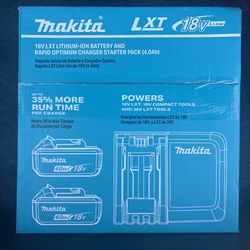 Makita 2pk 4.0ah Battery/Charger 