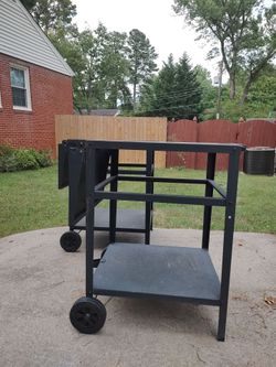Metal rolling carts with drop leaf