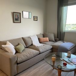 Custom Down Filled Couch With Chaise (Free Table Included)