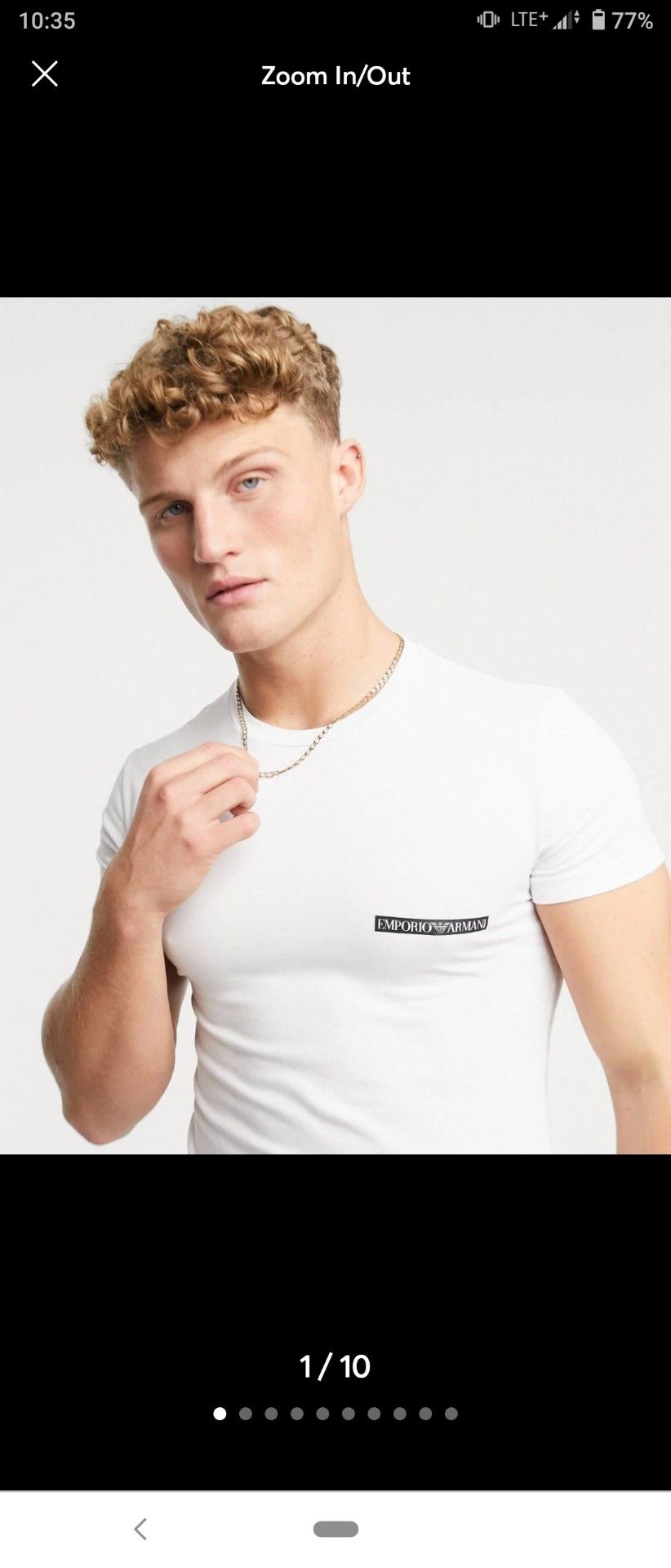 Emporio Armani slim fit text logo T-shirt in white Size L