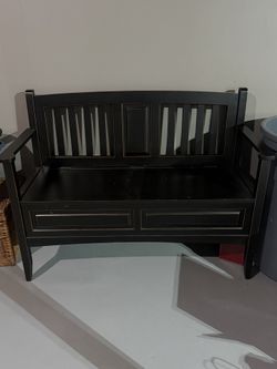 Dark Brown Wooden Storage Bench
