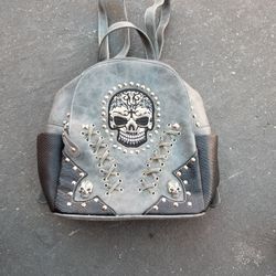Skull Cowgirl Trendy Leather Backpack