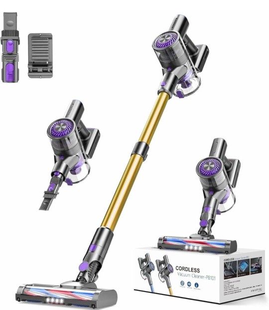 Cordless Vacuum Cleaner, Vacuum Cleaner for Home with 80000 RPM High-Speed Brushless Motor, Up to 40 Mins Runtime, 2 Adjustable Suction