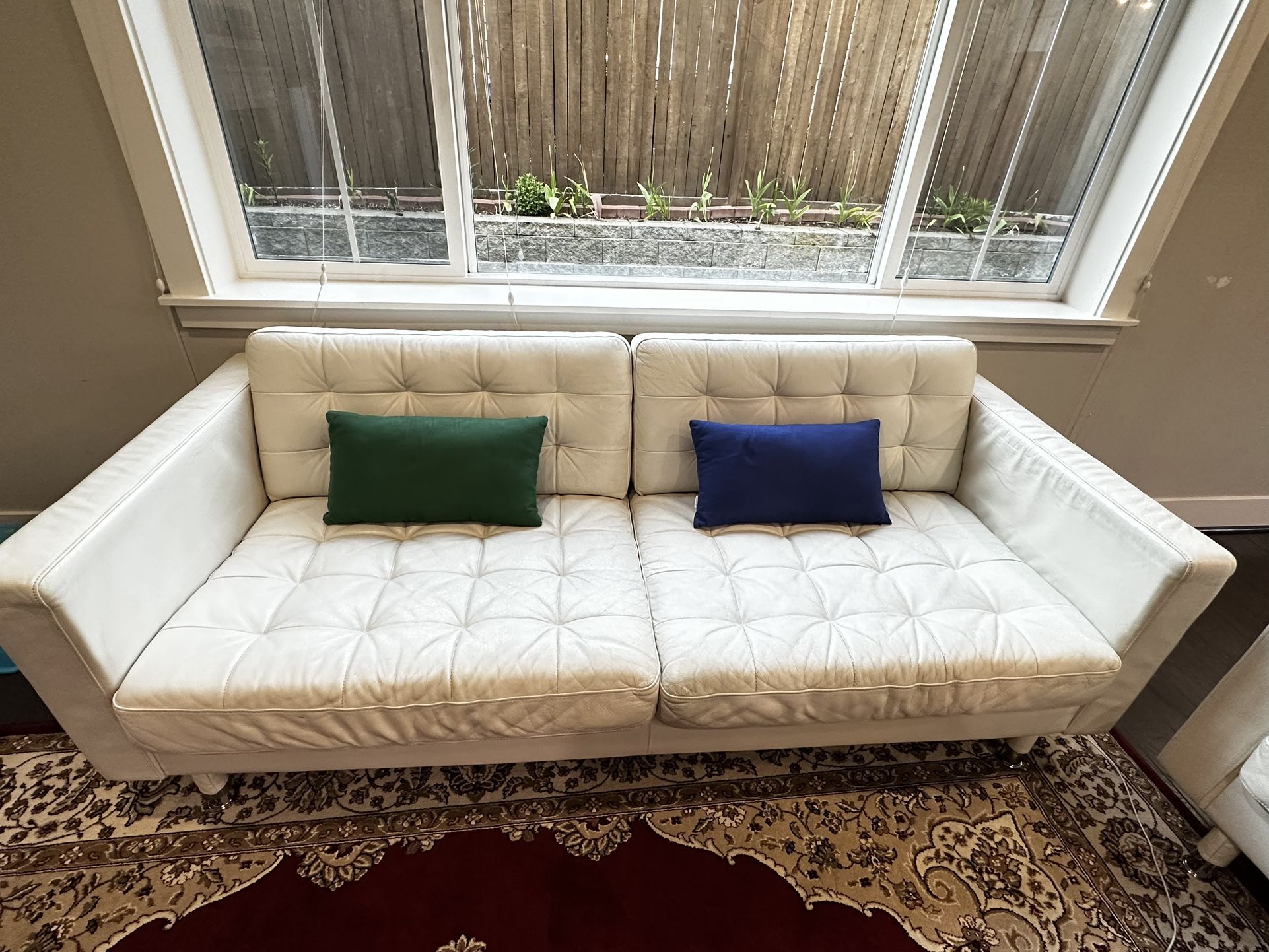 IKEA Leather White Sofa Morabo