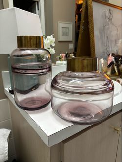Two pink vases