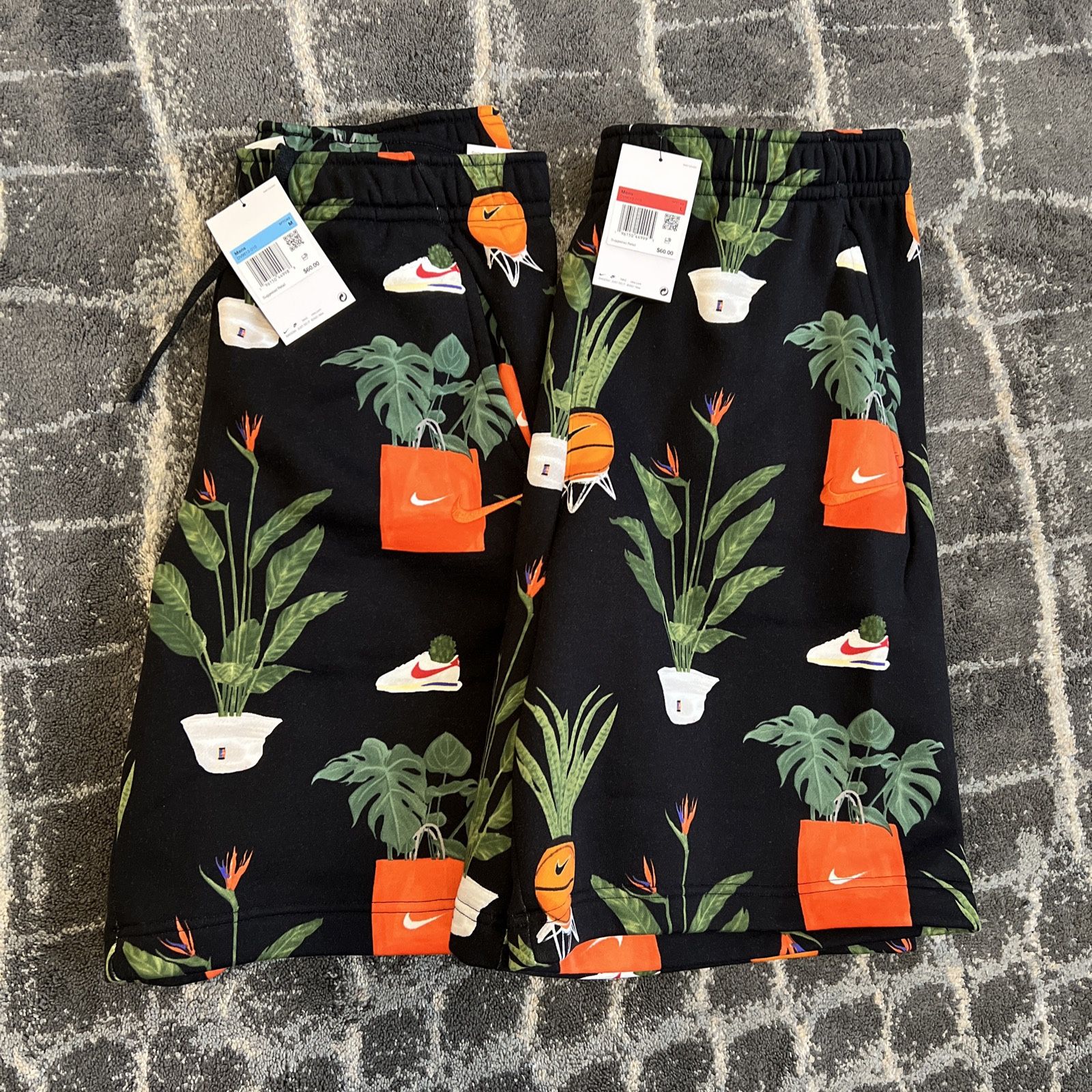 Nike Men Sizes Black DNA Court Floral Fleece Shorts DV9613-010