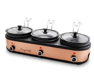 Megachef Triple 2.5 Quart Slow Cooker