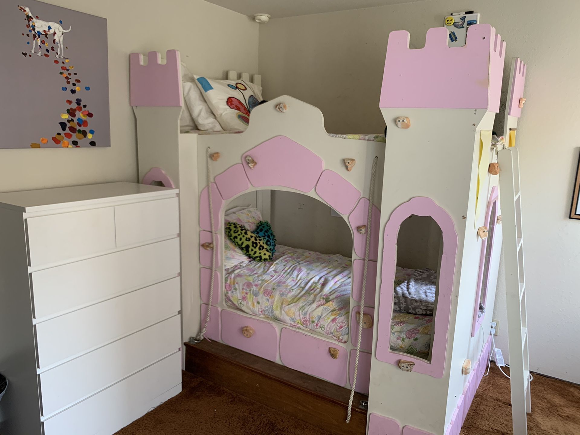 Bunk bed castle used and well-loved