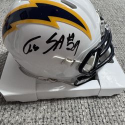 Tarheeb Still Signed Autograph LA Chargers Mini Helmet With Beckett Coa