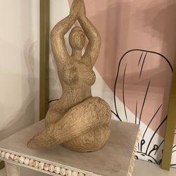 Boho Feminine Sculpture – Yoga Pose Decor Statue