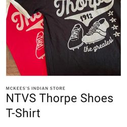 THE NTVS CLOTHING CO."Jim Thorpe" T-shirt, Black, Large