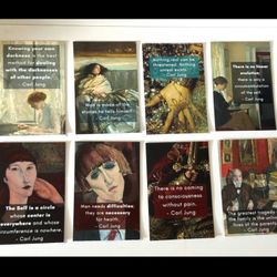 Set of 8 Carl Jung Quote Magnets Featuring Classical Artists - 4x6