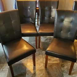  Brown Leather Dining Room Chairs 6