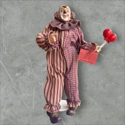 Vintage Showstoppers Clown Huey Hobo Circus Clown Doll Balloons Pose-able Tags