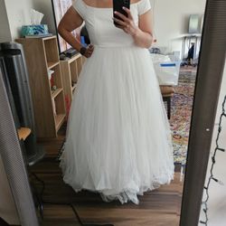 Torrid Off The Shoulder Tulle Wedding Dress
