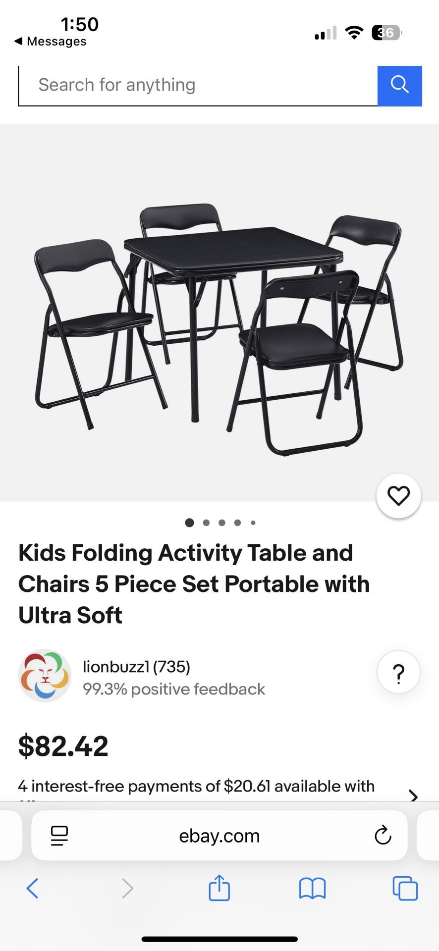 Kids Folding Activity Table & 4 Chairs
