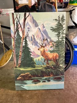 Deer in Woodland Scenery Canvas Print, 24"x36" Wall Art