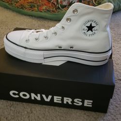 Women White Converse Plattform 