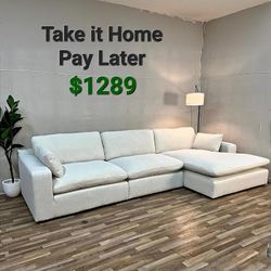 ELYZA LINEN 3-PIECE RAF CHAISE SECTIONAL