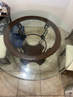 Glass & wood kitchen/dining room table