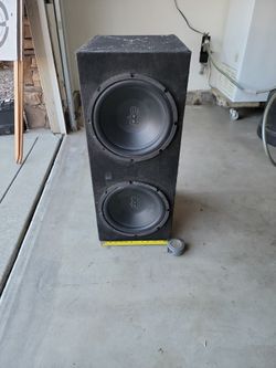 2 - 12" PowerBass SUBWOOFER WITH BOX And 2 Amps