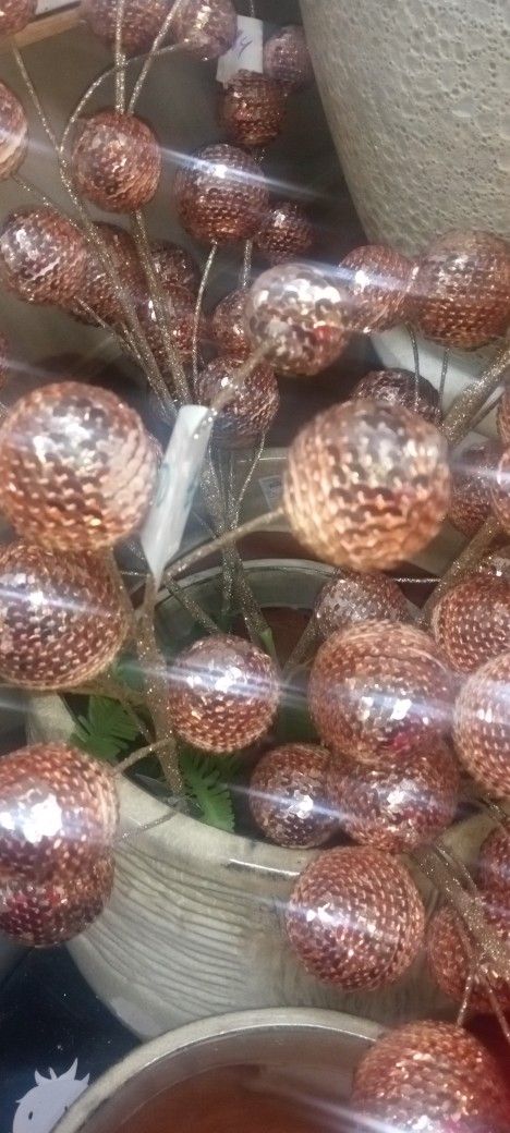 New Rose Gold Christmas Stems Looks Real High Quality Masterpiece 3 Each