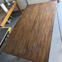 MUST SELL- Beautiful 6 Piece Farmhouse Solid Wood Tan Color Dining Room Set