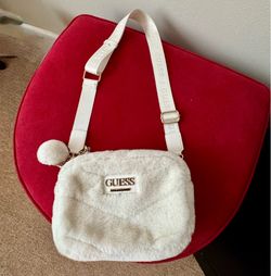 Beautiful fluffy white Guess bag!