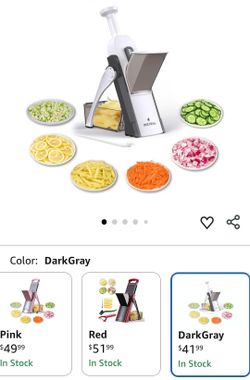 ONCE FOR ALL Upgrade Safe Mandoline Slicer Plus, Adjustable Vegetable Food Chopper Potato Fries French Fry Cutter, Detachable Blade, Kitchen Chopping