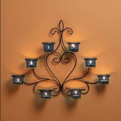 Scrolled Iron Tealight Wall Sconce  by Hosley. Pack Of 2.