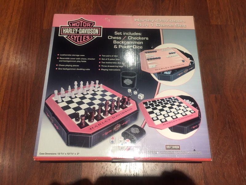 Harley-Davidson 4 in 1 Game Set Checkers, Chess, Backgammon, Dice brand new  for Sale in Los Angeles, CA - OfferUp
