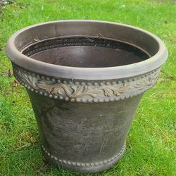 Large Brown Plastic Flower Pot